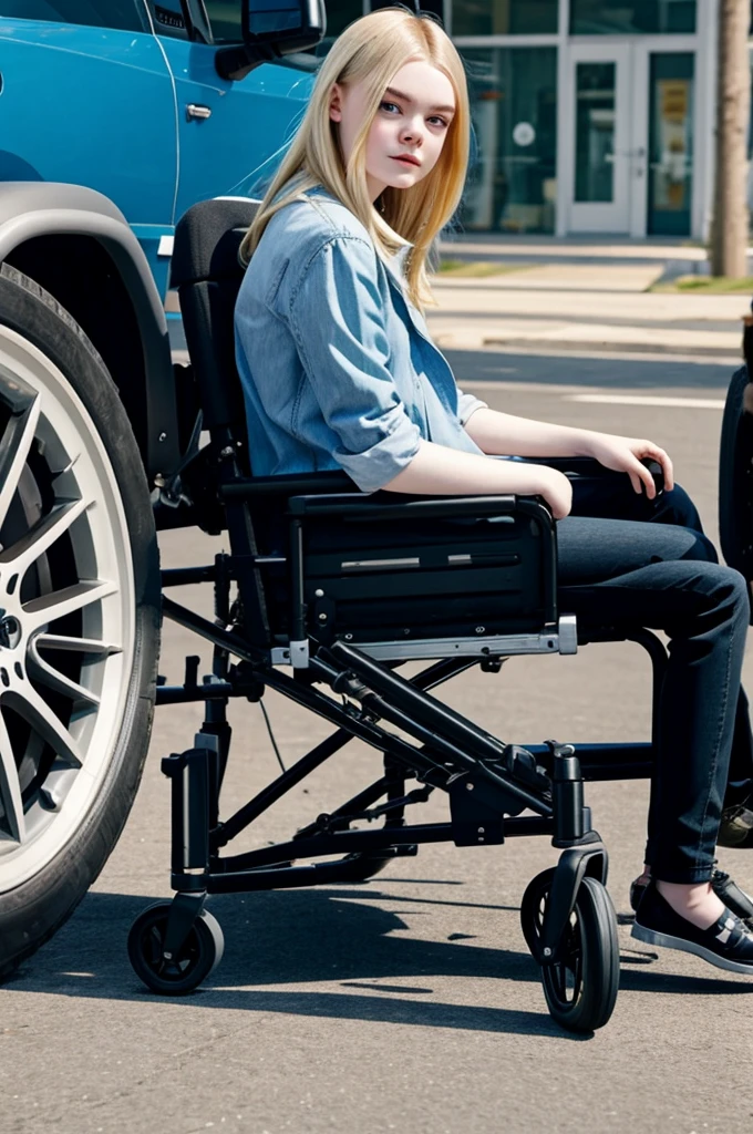 Elle Fanning in Wheelchair