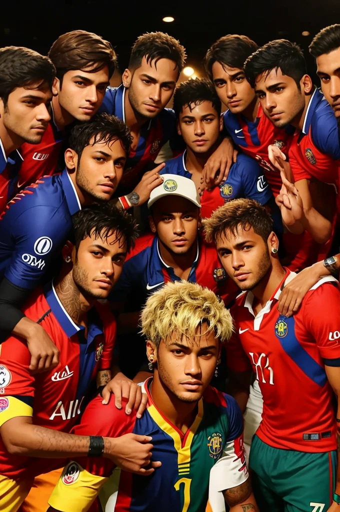 Neymar with 10 team member in Bangali dress.