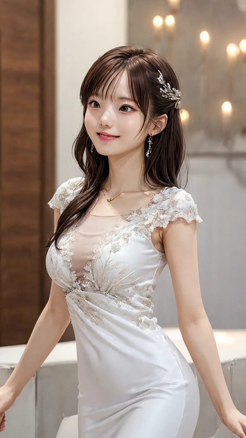 One piece wedding dress、Beautiful young wife、Super detailed、Particles of light:0.5、Shiny and smooth skin texture、First Night、Love each other、Beautiful clear eyes、Secret Love Affair、Sex、、Natural Texture、Short Hair、、Mature slender beauty、Small breasts、Dignified face、Love each other男と女、Nasty relationship、Virginity piercing、slouch
