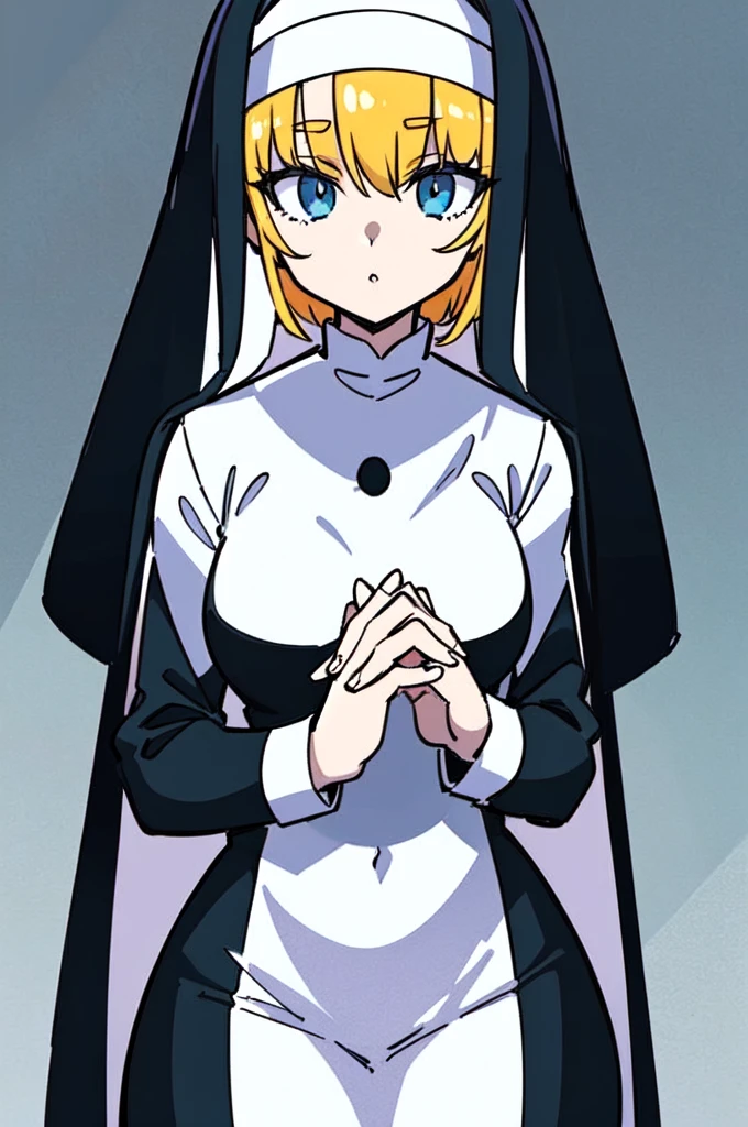 a drawing of a nun with her hands folded in prayer, clean anime outlines, perfect lineart, clean lineart, extremely fine ink lineart, nun outfit, simple lineart, beautiful line art, anime style drawing, thick black lineart, black and white manga style, pin on anime