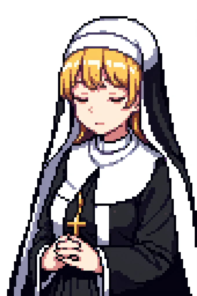 a drawing of a nun with her hands folded in prayer, clean anime outlines, perfect lineart, clean lineart, extremely fine ink lineart, nun outfit, simple lineart, beautiful line art, anime style drawing, thick black lineart, black and white manga style, pin on anime