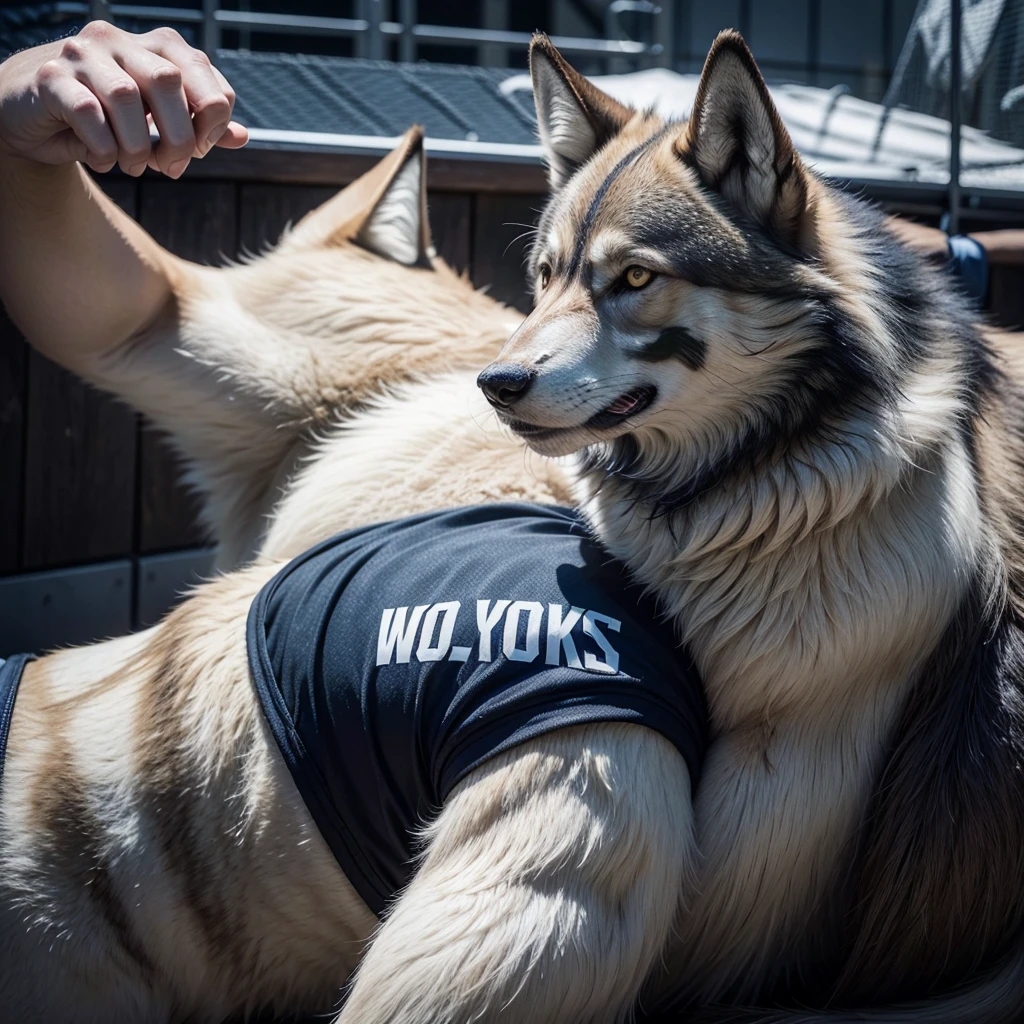 A logo for a sports team with a wolf pack theme