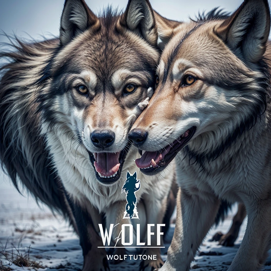 A logo for a sports team with a wolf pack theme