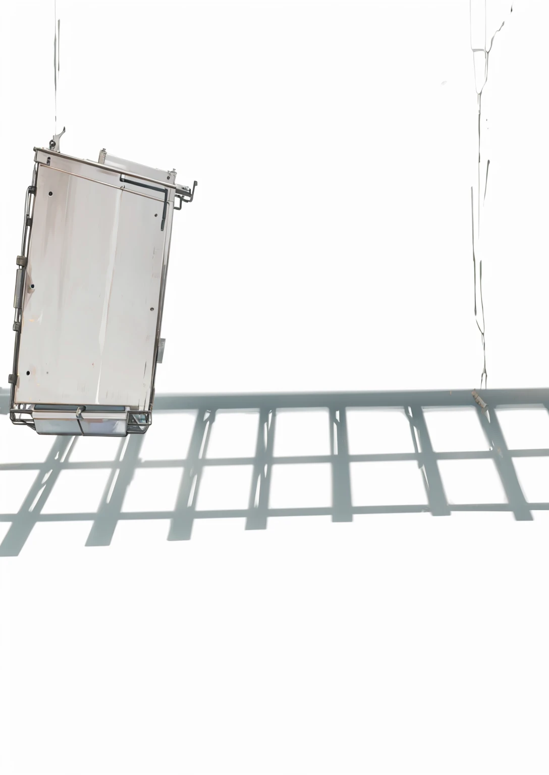 a steel grate with a milk crate on top