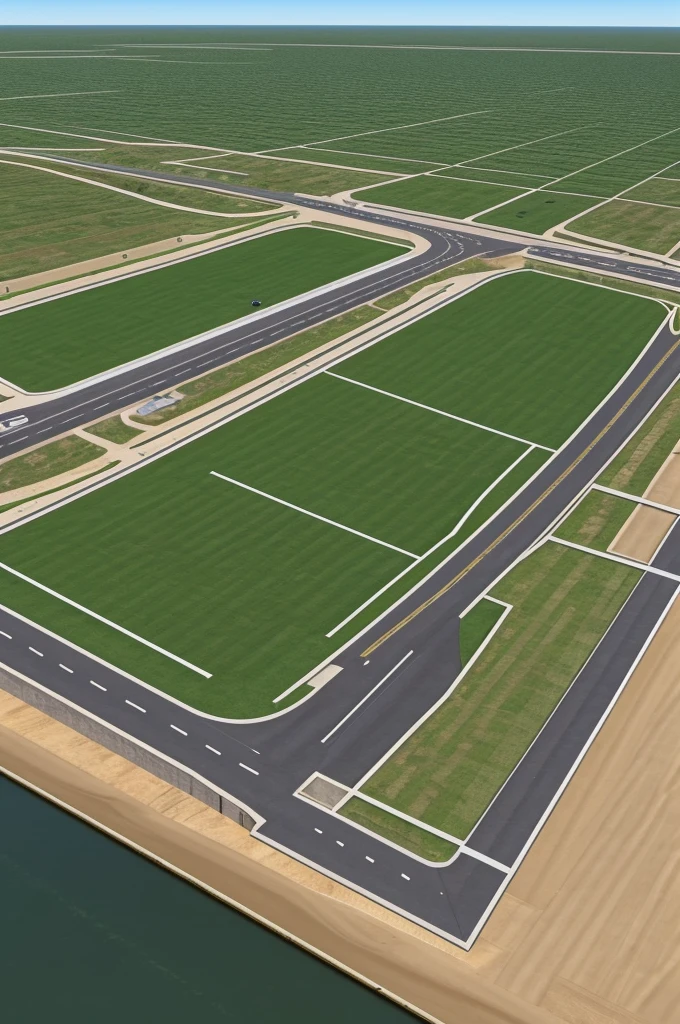 creates a 3D plan of a rectangular area 28 meters long by 15 meters wide with 5 stands evenly distributed