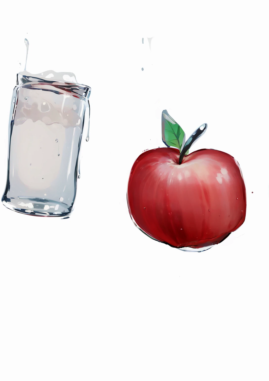a carton of milk and a red apple