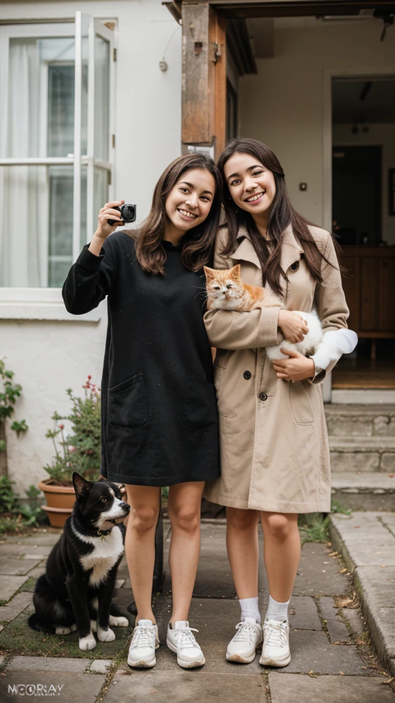 photography of happy cat and dog