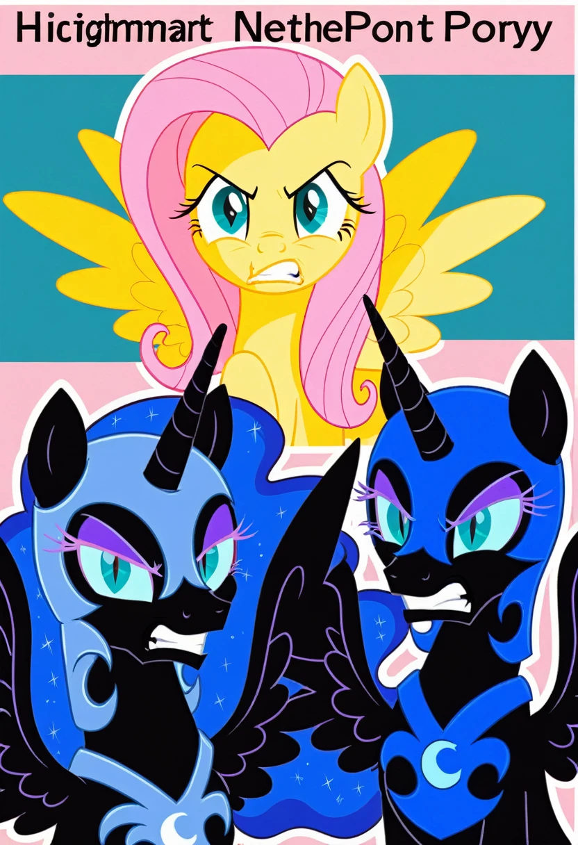 Nightmare moon angry pony . Fluttershy
