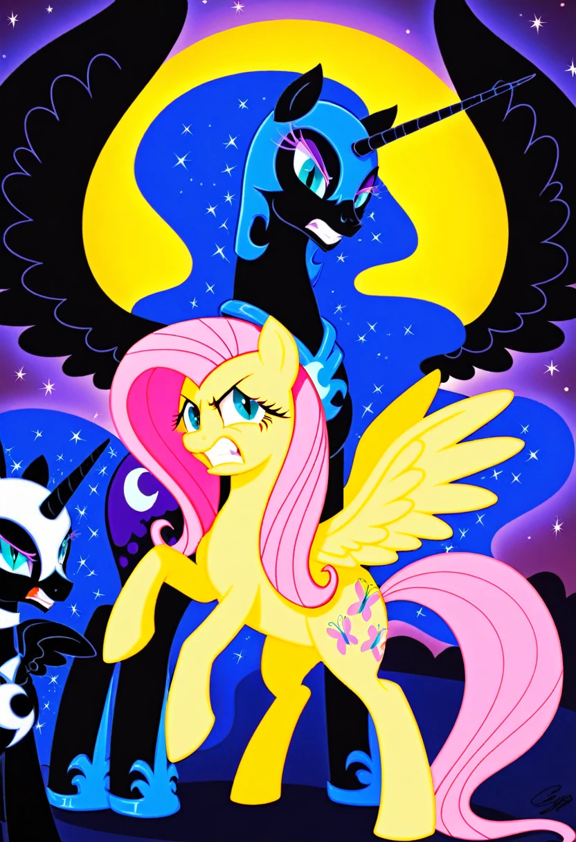 Nightmare moon angry pony . Fluttershy