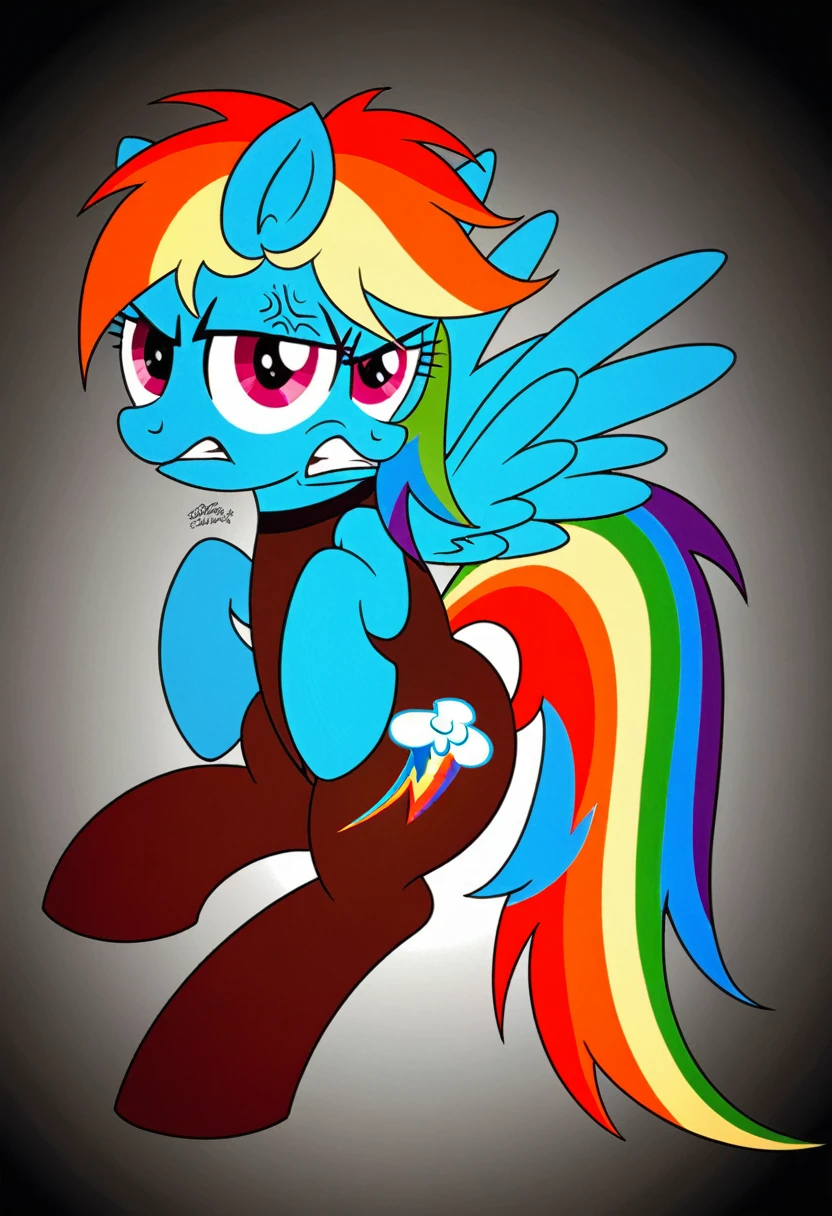 Bodystocking rainbow dash angry pony