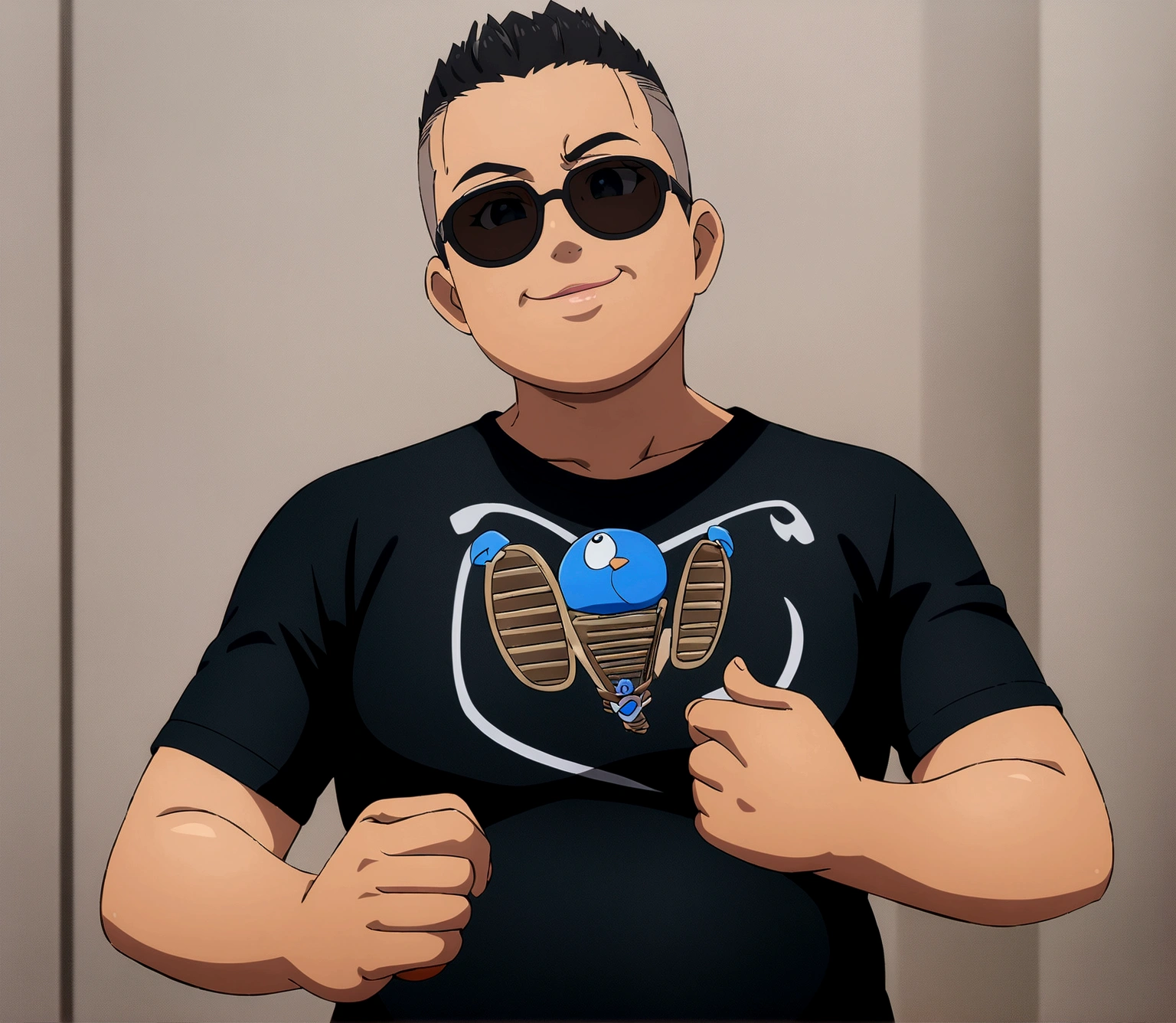 Dark-skinned man in black jacket and sunglasses standing on the street, undercut haircut, Bblack hair, natta, anime 8K foda, anime wallpaper 4k, 4K anime-style, 8K anime art wallpaper, anime wallpaper 4k, anime wallpaper 4k, 4K cartoon wallpaper, best anime 4K Konachan Wallpaper Konachan Wallpaper 4K, 4K anime art wallpaper, 4K anime art wallpaper