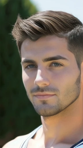 perfect Judaean short hair man focus on the face