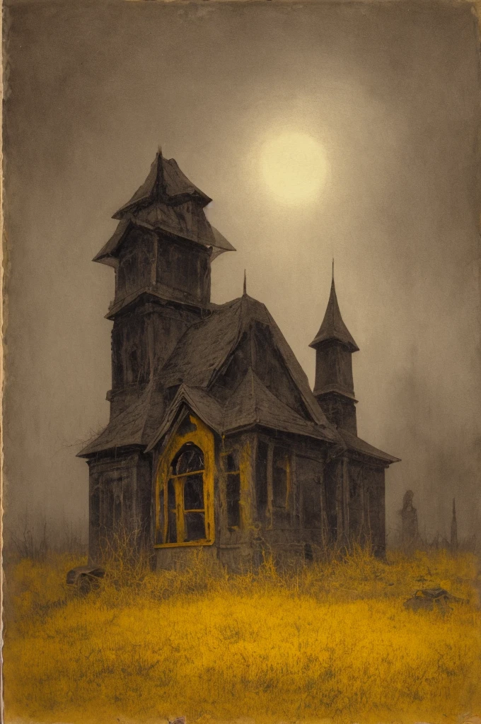 {{A ((haunting masterpiece)) depiction of {((a lone figure, shrouded in shadow, meticulously digging a grave))}} with {((crumbling headstones in a forsaken cemetery))}. This is a {((1980s horror novel aesthetic))}-inspired image that showcases {((eerie twilight hues of cadmium red, midnight blue, and sickly yellow mingling with earthy tones))}. The environment/background should be {((an ominous and decaying cemetery at twilight))} to create an {((atmosphere of darkness and foreboding))}. The image should be in the style of a {((rough color pencil sketch on textured paper))}, incorporating elements of {((1980s horror art))}. The {((medium shot))} shot, captured with a {((wide angle))} lens, will provide a {((brooding and immersive perspective))}. The lighting should be {((dim and eerie))}, emphasizing {((the unsettling shadows and textures))}. The desired level of detail is {((high))} with a {((medium))} resolution, highlighting {((the deliberate pencil marks and rough textures))}. The goal is to create a {((chilling and captivating))} image that captivates viewers with its {((sense of dread and unease))}.