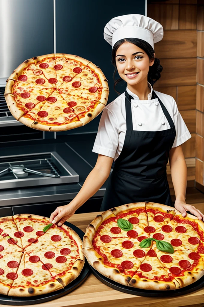 10 cartoon images of a pizza cook