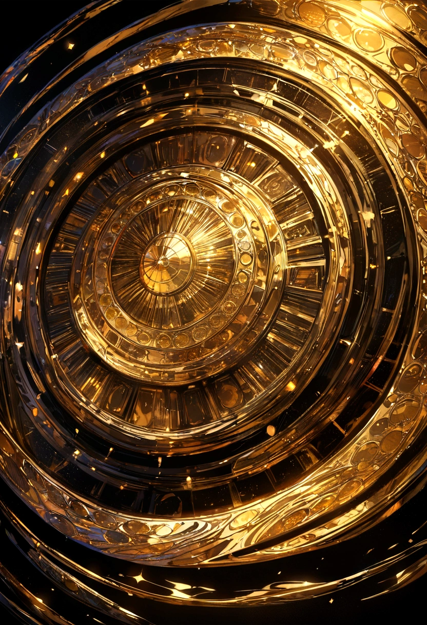 a beautiful detailed golden circle with seven half circles inside, a small golden sphere on top, brilliant gold, illuminated circles, rich textures, metallic sheen, vivid colors, artistic lighting, (best quality,4k,8k,highres,masterpiece:1.2),ultra-detailed,golden,extremely detailed gold circles,gold orb on top of circles,gold texture,shiny surface,reflective,seven half circles in golden color,small golden sphere on top of circles,brilliant gold,illuminated circles,lush textures,metallic luster,vibrant colors,artistic lighting