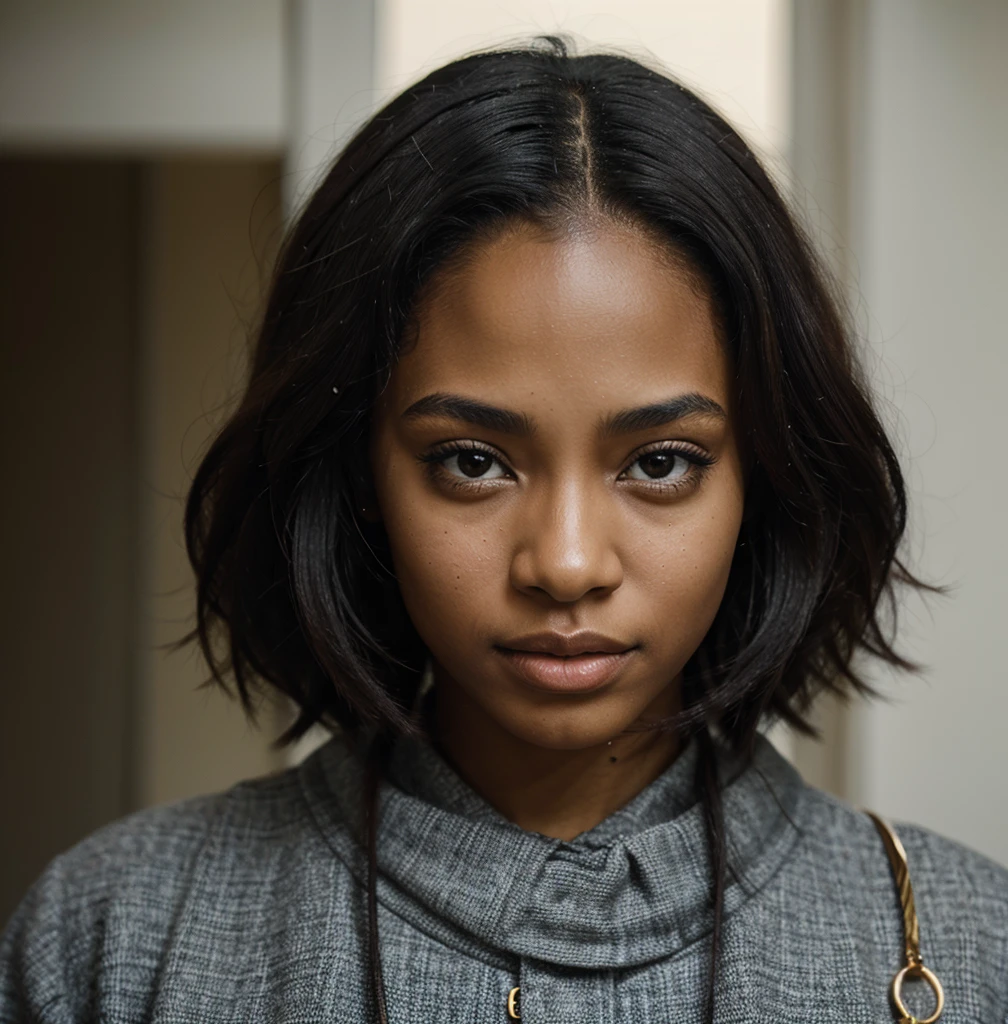 Mixed black ethnicity, beautiful girl face, unique face