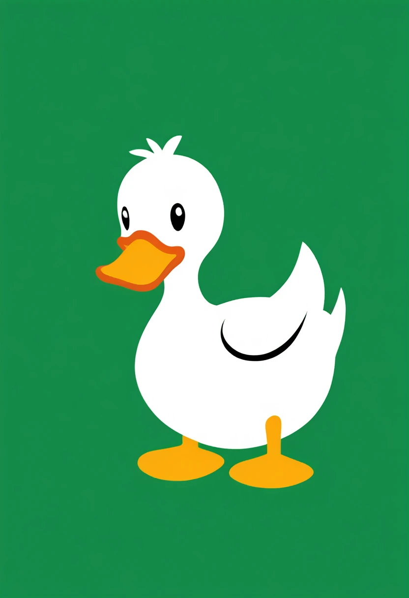 happy funny duck green background deep colors
