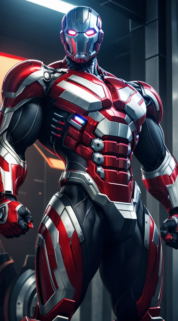 Ultron super strong, muscular, ABS, Bodybuilder, 35mm lens, photography, ultra details, HDR, UHD,8K, big dick, hot, dick hanging out, ass, robot,