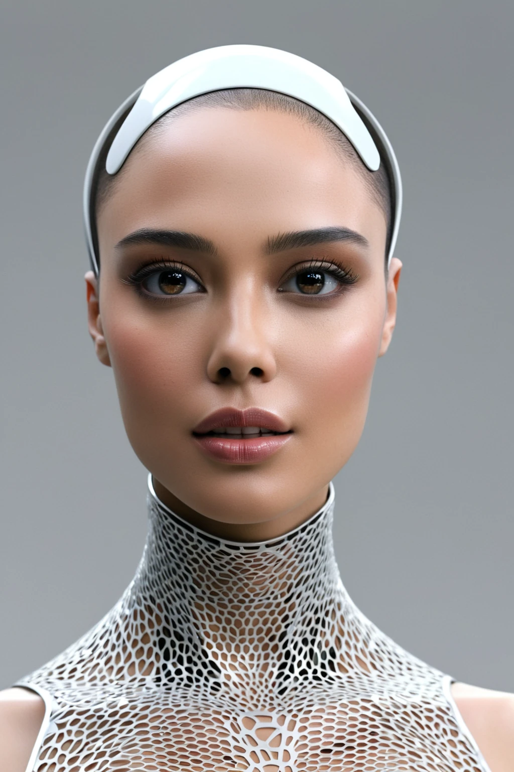 Here is a prompt for creating an image:
"Design a stunning and alluring female humanoid AI robot inspired by the film Ex Machina. The robot should have a face resembling that of an extremely gorgeous lady, with human-like, realistic skin. Ensure that the skin texture is detailed and beautiful, capturing the essence of a woman's beauty intertwined with advanced AI technology."