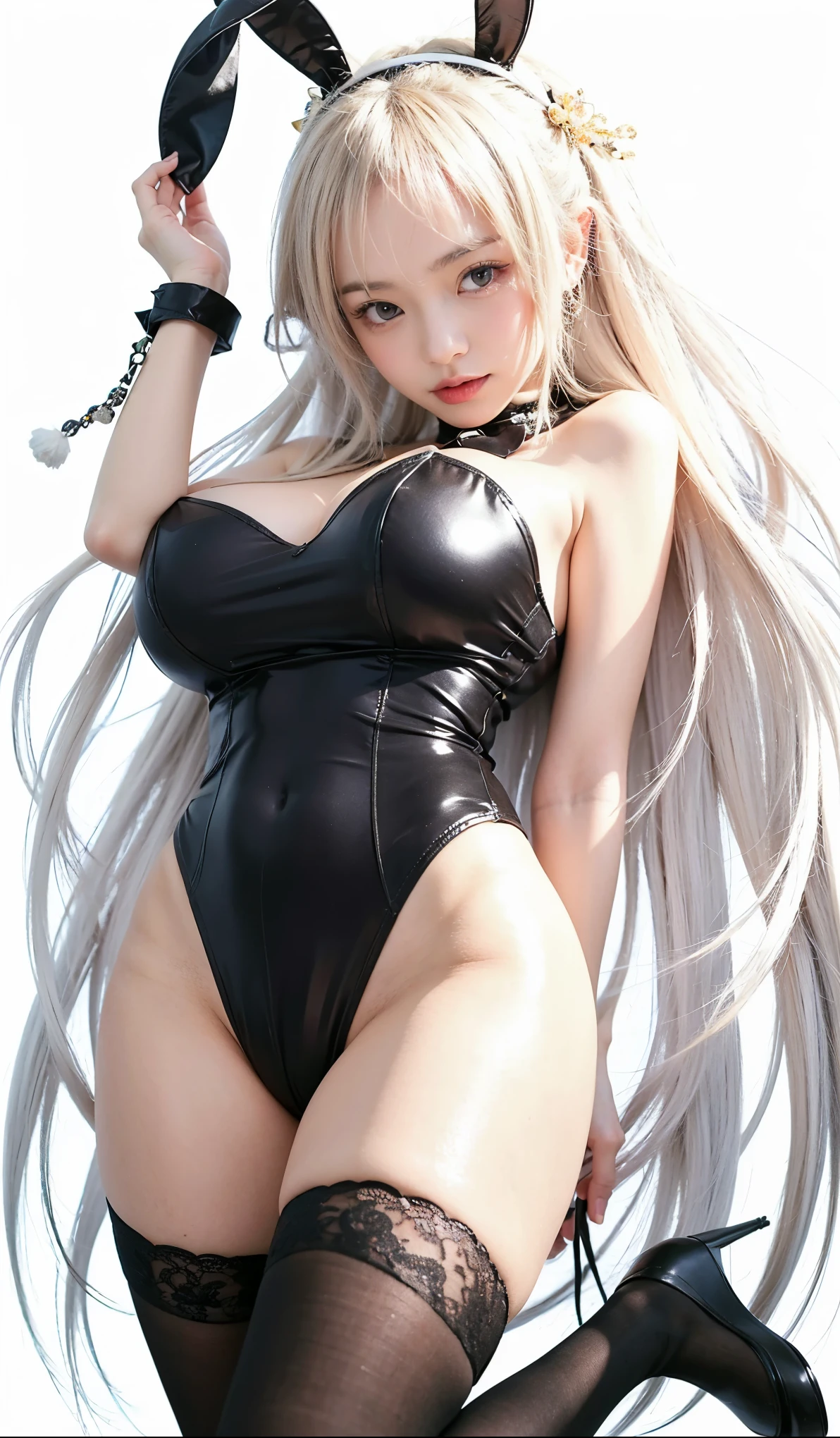 Beautiful Japanese Waifu, early 30s, brunette hair, fantasy rabbit girl costume