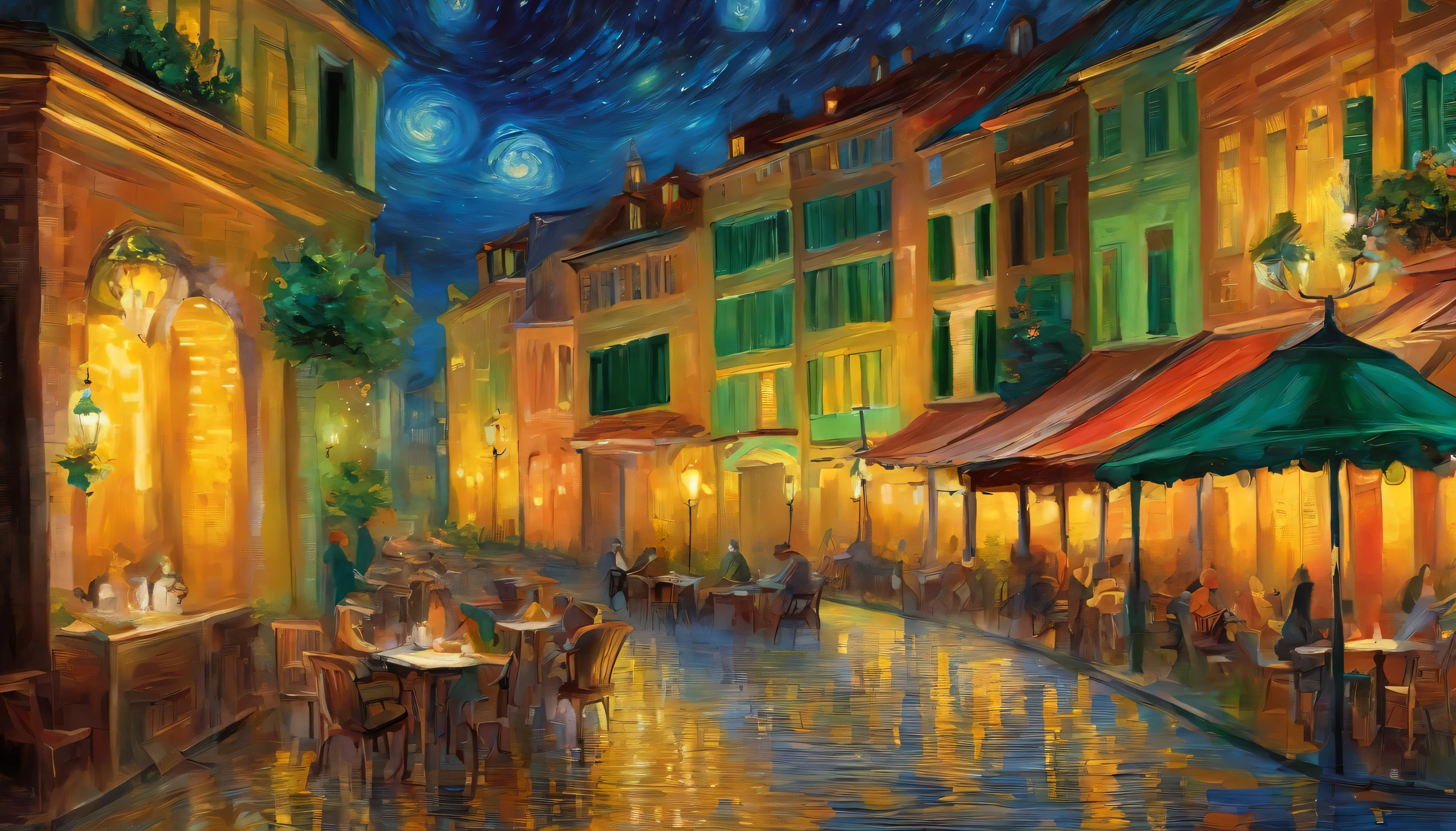von gogh,Cafe terrace at night