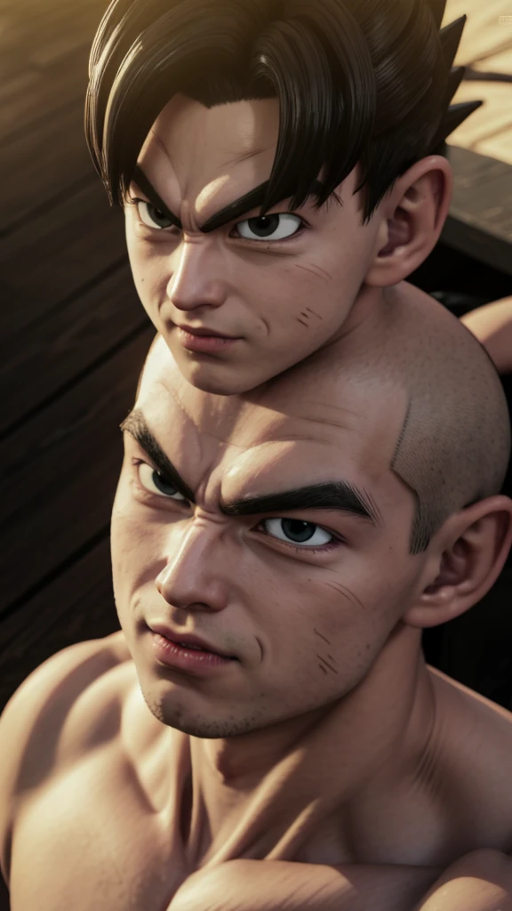 create a dragon ball character in 4k 3d quality MALE