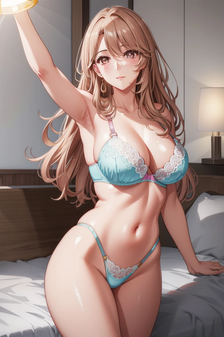 Hotel、Bedroom、Backwards、look back、Underarm,Raise your arms,
bra、、
Amiyako, Long Hair, jewelry, Earrings,
1 Girl, 20-year-old,Mature beautiful Finger,beautiful long legs,beautiful body,beautiful Nose,beautiful character design, Perfect Eyes, perfect face,
View your viewers,(Light_笑face:0.3),
Browsing Caution,Official Art,非常に詳細な CG ユニティ 8K 壁紙, perfect Lighting,colorful, bright_front_face_Lighting,
(masterpiece:1.0),(Highest_quality:1.0), 超High resolution,4K,Super detailed,
photograph, 8K, High resolution, High resolution, Absurd:1.2, 400 for Kodak Port, Film Grain, Blurred Background, Bokeh:1.2, Lens flare, (Vibrant_color:1.2)
(beautiful,Moderate_chest:1.4), (beautiful_face:1.5),(narrow_Waist),(Perfect hands, Perfect Anatomy),