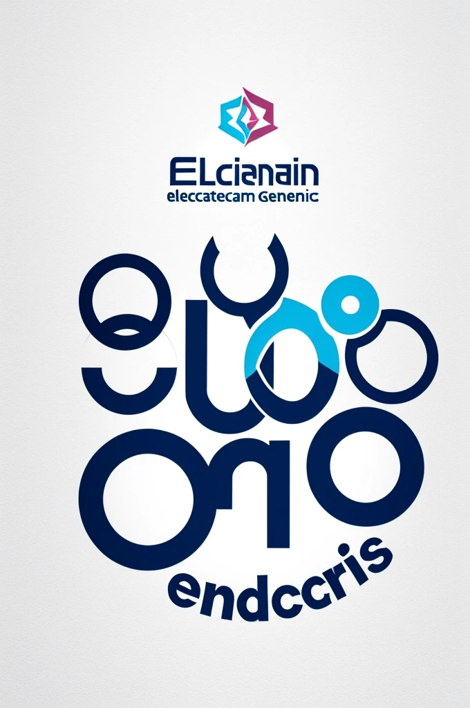 Generate an image for a logo, with a white background and in the center it says "ElecGenius"