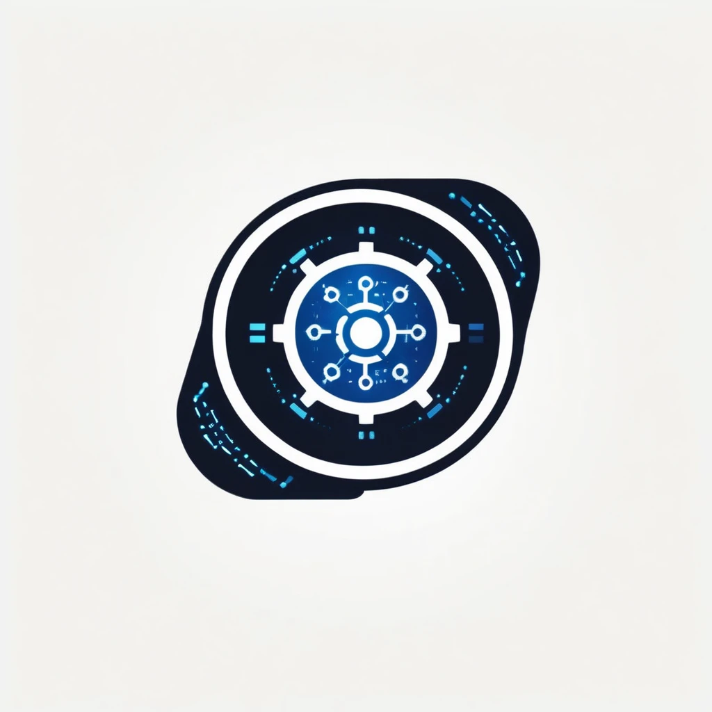 logo,
logo for tecnology company, automation, colors with technology theme (black, white, dark blue)
),LogoBlueAF
,