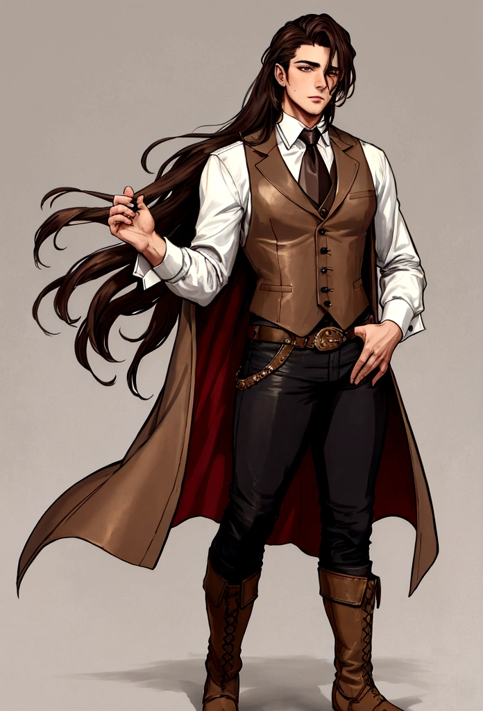 count, 25 years old. He favored loose, fine linen shirts and breeches that allowed him ease of movement, often in earthy tones to contrast his wild nights. A leather vest, adorned with metal fastenings, often replaced the heavy doublet, and his boots, though less polished, were of the finest craftsmanship. His hair, free and flowing. .by OlchaS,hot, 4k ultradetailed,steamy, expressive, emotional,