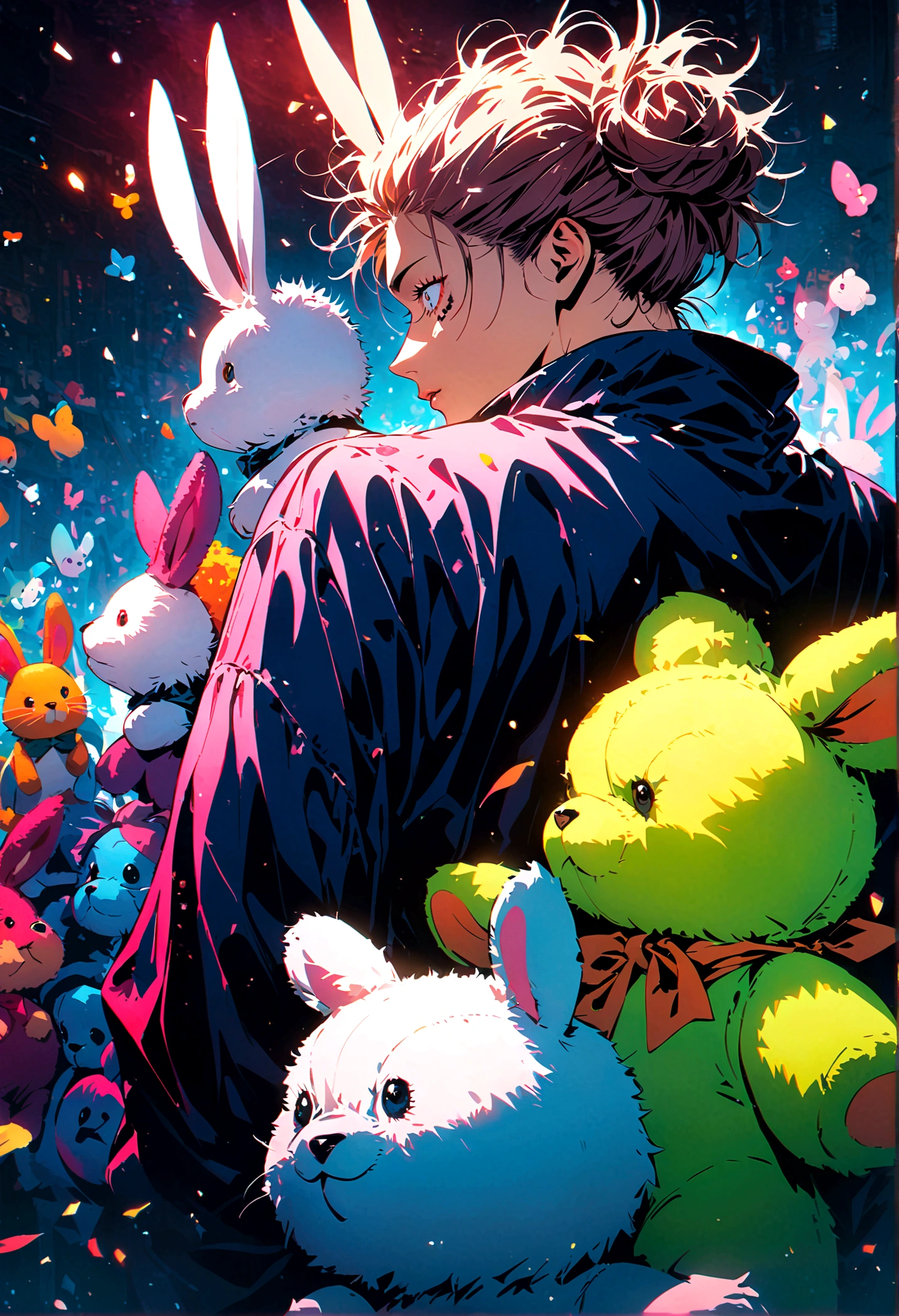 (stuff animals,jujutsu kaisen), bunny, big ears, artwork