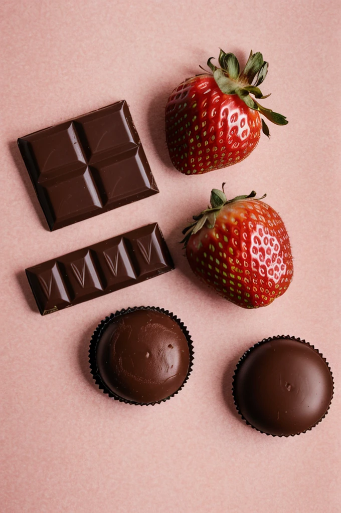 Photo of two condoms, one chocolate and one strawberry on a pink sheet