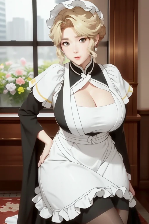 (((丰满柔软的breast,)))(((巨Large targetbreast))) (((Cleavage))) (Perfect curvy figure),（night：1.7）， Japan， Tokyo， city View， in front of a window， Standing under the gaze， （Leg varnish_Pantyhose）、maid_apron、maid_Hedleyside_long_skirt、long_White_glovelond OK，short hair，OK， 1 girl，30 years old，whole body，，beauty的手指beauty的长腿-美化，beauty的鼻子，beauty，Perfect eyes，Perfect Face，Looking at the audience，The center of the image，Not suitable for working hours，Official Art，Super detailed CG unity 8K wallpaper，Perfect light and shadow，with beautiful colorright_front_Face_light，（masterpiece：1.0），（最OK_quality：1.0），超high resolution，4K，Extremely detailed，photography，8K，Human Development Report，high resolution，Circle：1.2 ， Kodak Portra 400， Film Grain， Blurred Background， Bokeh：1.2， lens flare， （Energetic_color：1.2） （beautiful，Large target_breast：1.4），（nice：1.5），（Willow Waist），，，