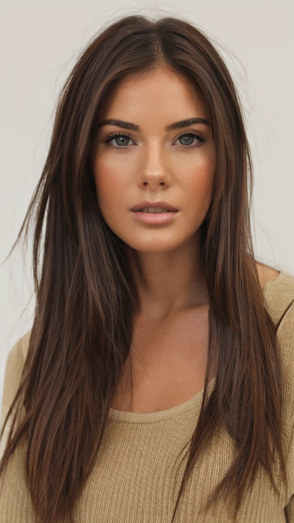 brown hair woman face