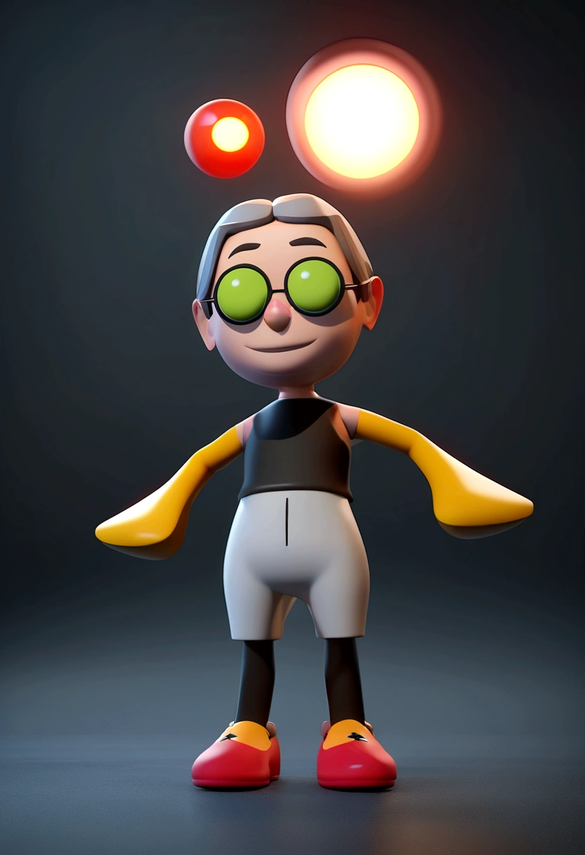 Cartoon character of a man and black shirt,short, almost gray hair, open smile animation character, stylized character, animation style rendering, 3d stylized, Arnold Maya rendering, Stylized 3D rendering, toon render screenshot, 3d character, 3d character, Stylized 3D rendering, 3D character rendering, cartoon character, Personagem de close up, standing pose, (Pixar-style) (master part:1.2) (bokeh) (best qualityer) (Caucasian skin) (detailed texture) (8K) (cinematic lighting) (sharp focus