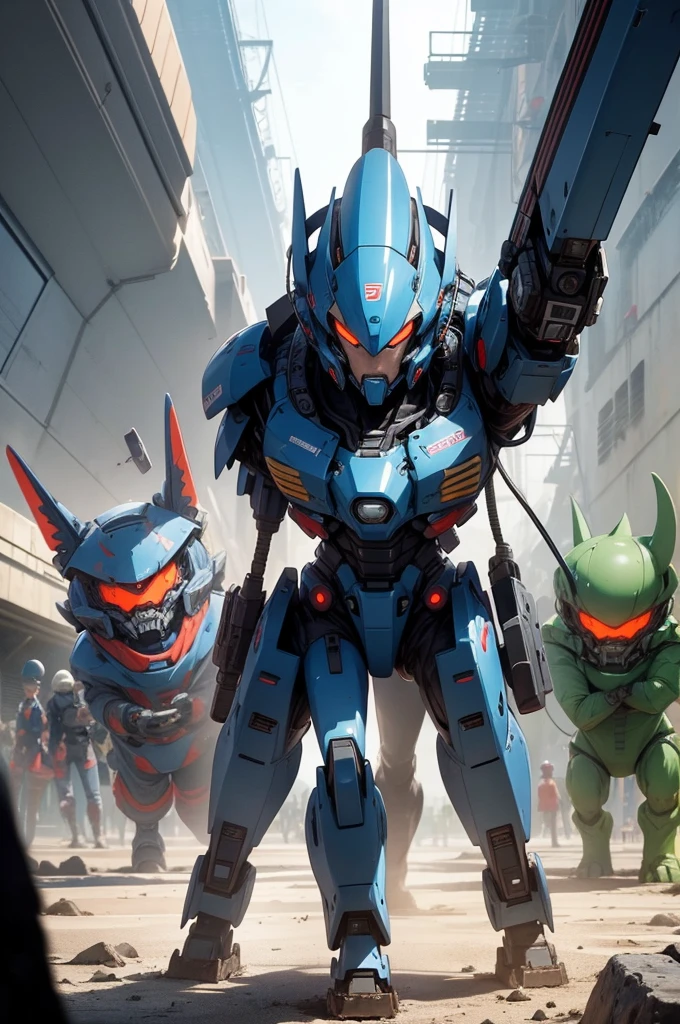 create a unique mecha for me, that only I can use and control to fight monsters and aliens, from a good height