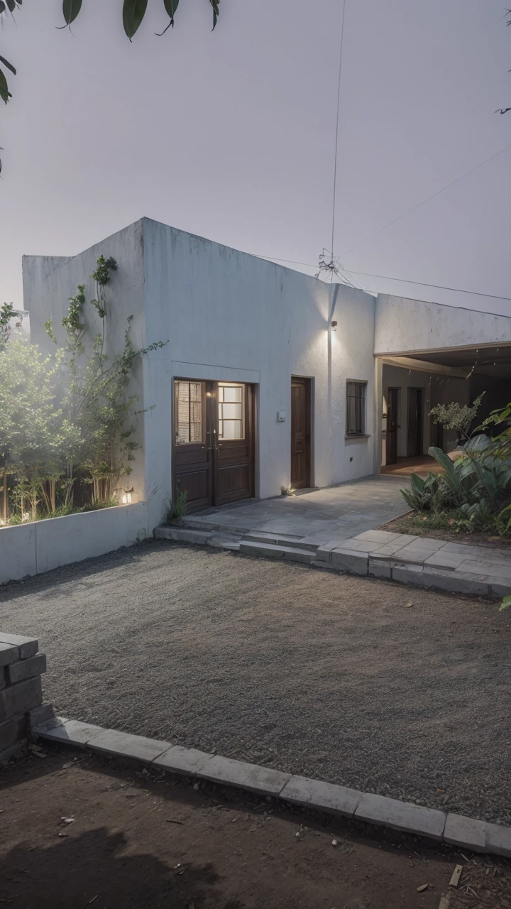 ((Colonial style house)), ((Lumion Pro rendering)), night lighting, cinematic quality