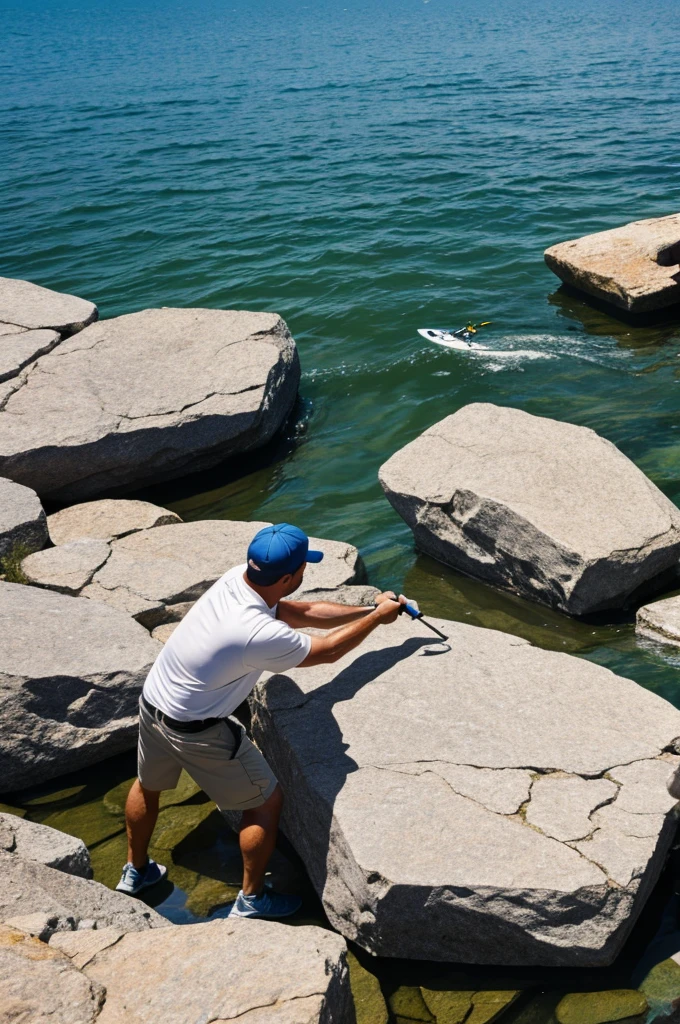 sport fishing on stone 
