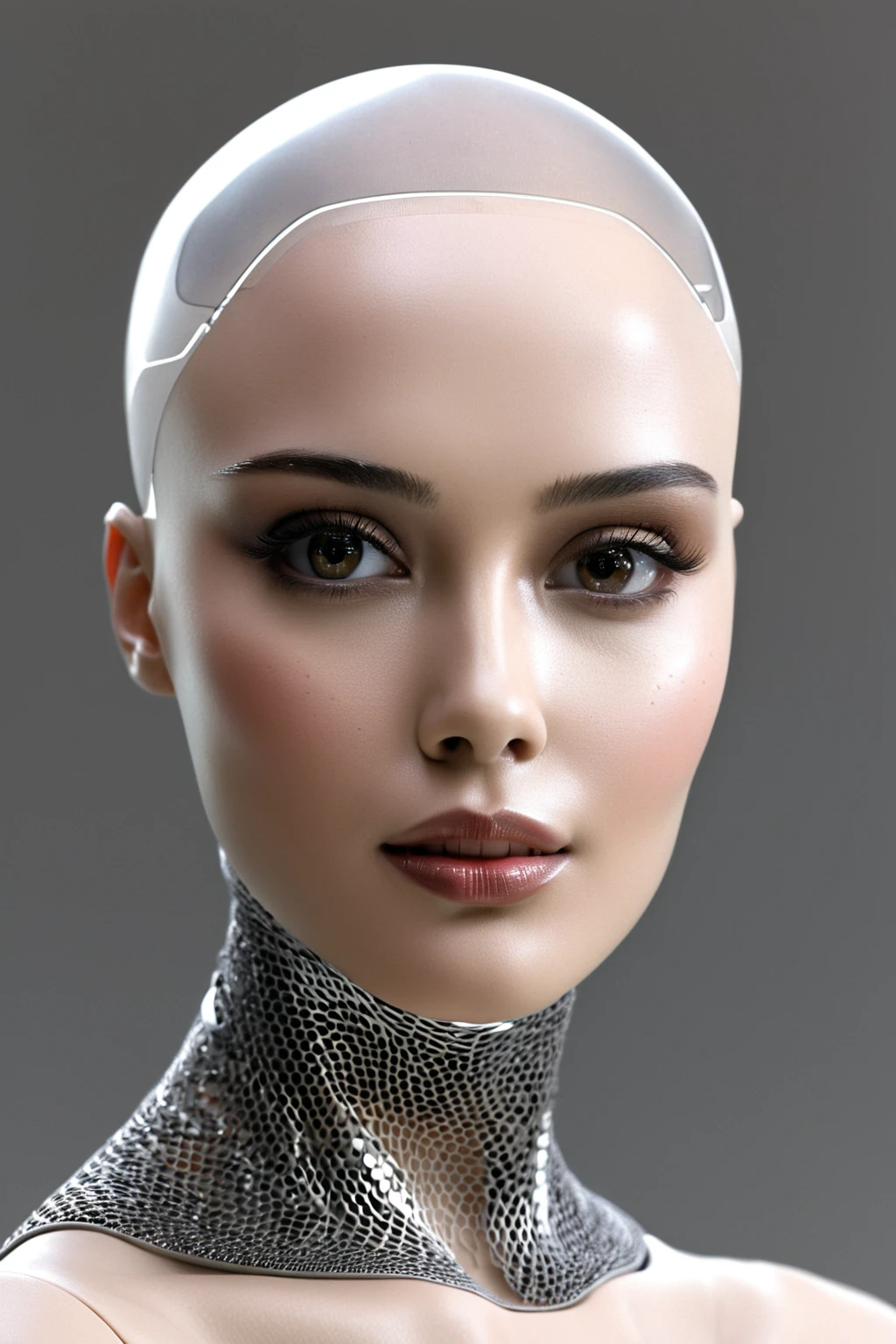 Here is a prompt for creating an image:
"Design a stunning and alluring female humanoid AI robot inspired by the film Ex Machina. The robot should have a face resembling that of an extremely gorgeous lady, with human-like, realistic skin. Ensure that the skin texture is detailed and beautiful, capturing the essence of a woman's beauty intertwined with advanced AI technology."