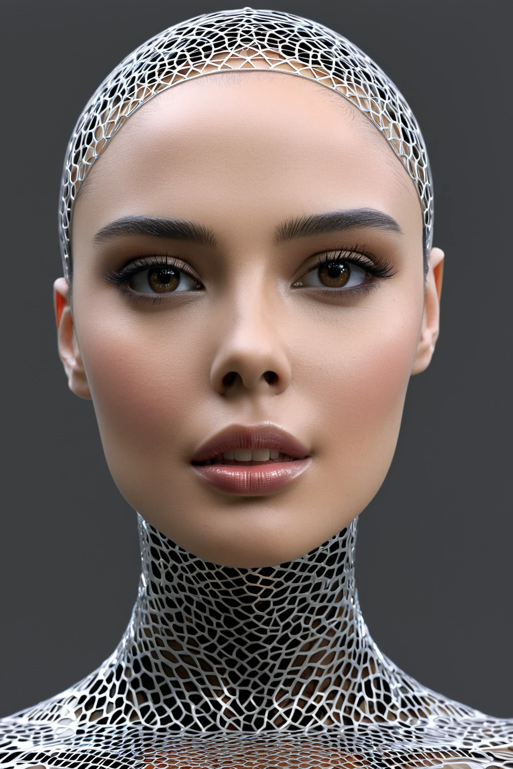 Here is a prompt for creating an image:
"Design a stunning and alluring female humanoid AI robot inspired by the film Ex Machina. The robot should have a face resembling that of an extremely gorgeous lady, with human-like, realistic skin. Ensure that the skin texture is detailed and beautiful, capturing the essence of a woman's beauty intertwined with advanced AI technology."