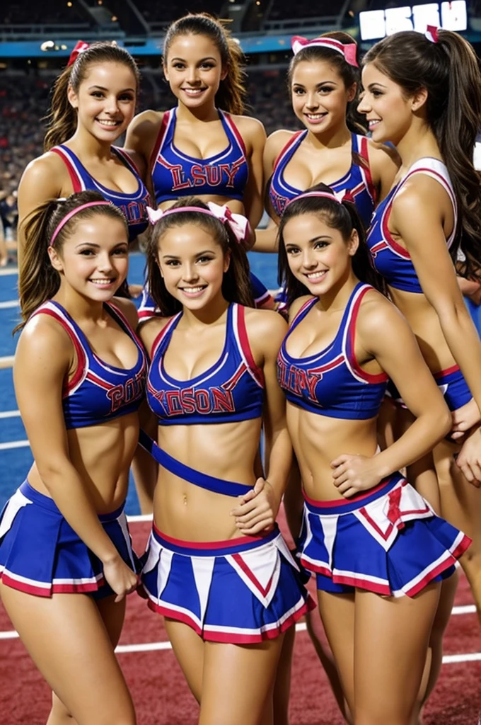 Six cute and sexy cheerleaders

