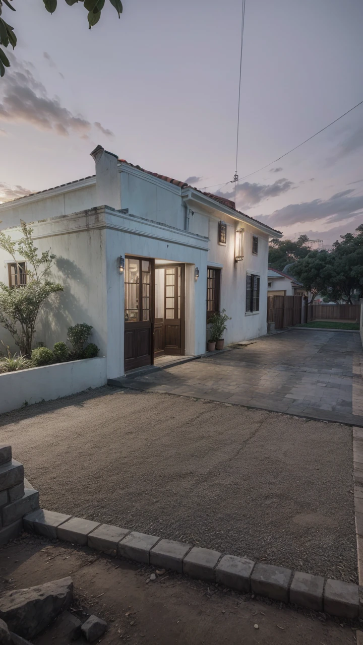 ((Colonial style house)), ((Lumion Pro rendering)), night lighting, cinematic quality