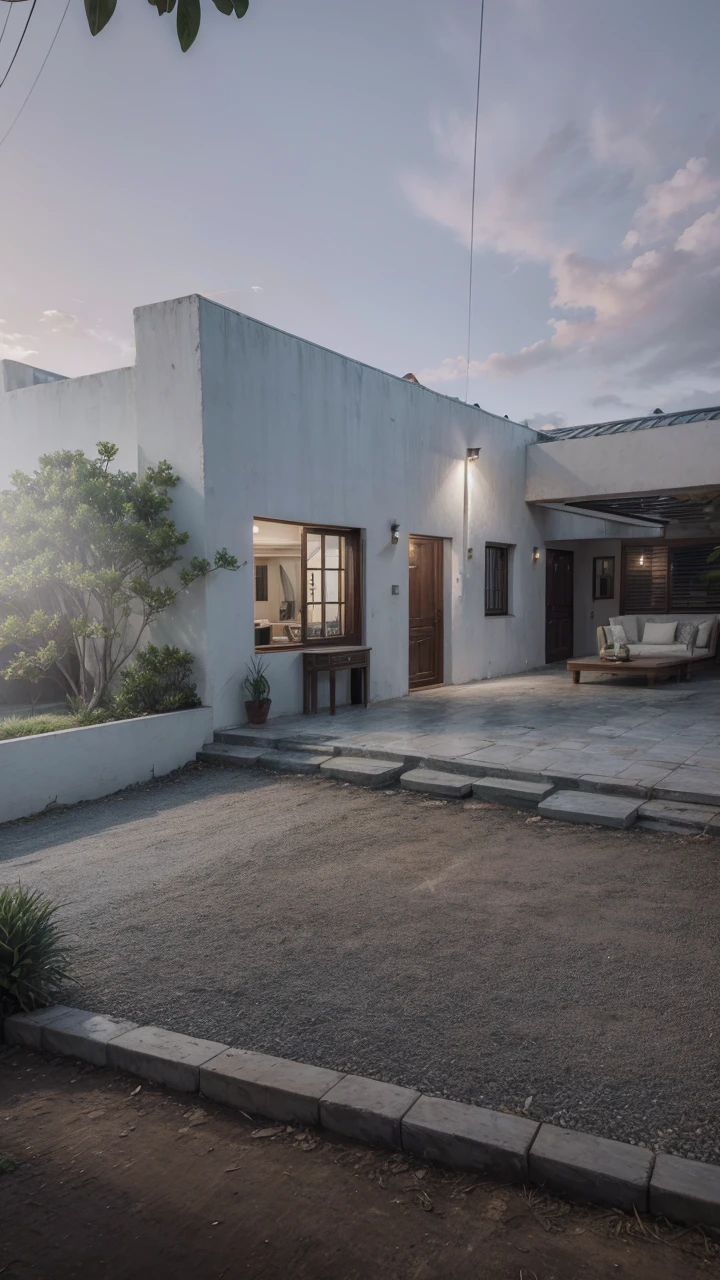 ((Colonial style house)), ((Lumion Pro rendering)), night lighting, cinematic quality