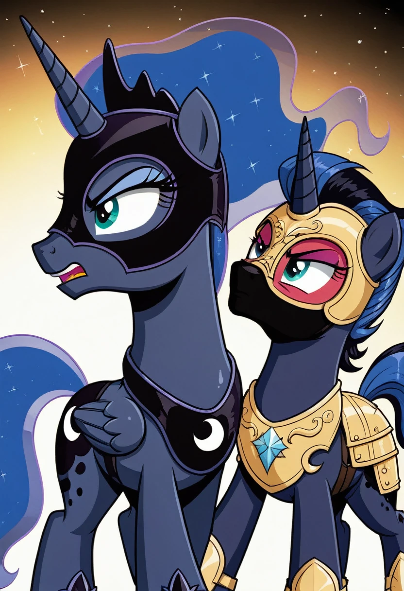 Pony Prince Luna Black .black head mask  angry in the  armor kiss Womans pony
