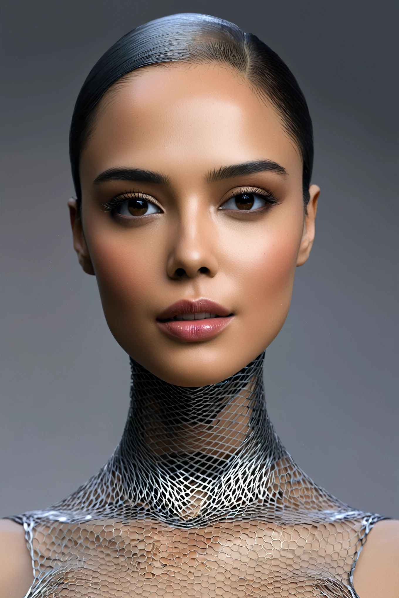 Here is a prompt for creating an image:
"Design a stunning and alluring female humanoid AI robot inspired by the film Ex Machina. The robot should have a face resembling that of an extremely gorgeous lady, with human-like, realistic skin. Ensure that the skin texture is detailed and beautiful, capturing the essence of a woman's beauty intertwined with advanced AI technology."