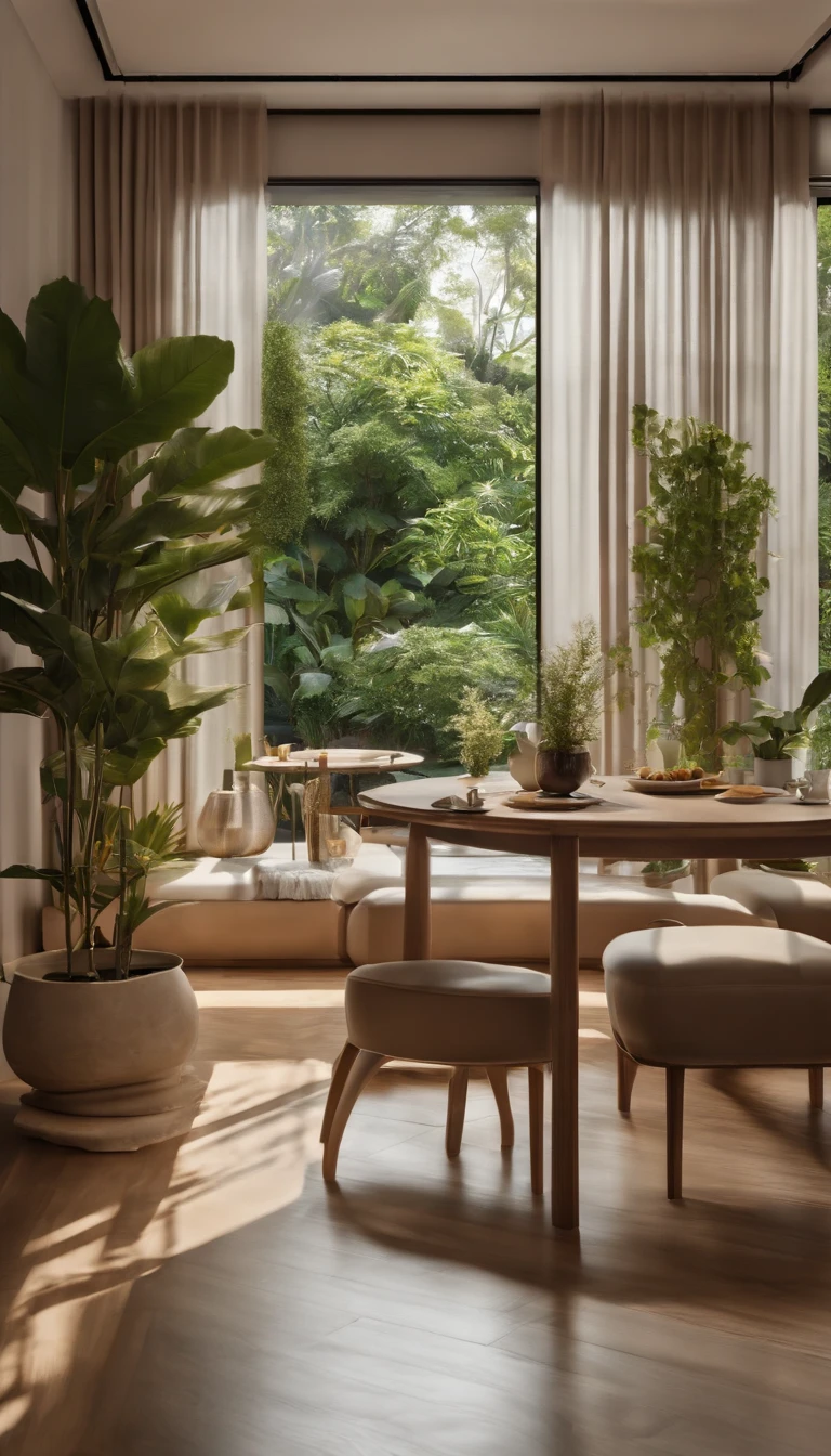 aesthetic window. bright light from window. aesthetic placing. rich food. multi food. royal. rich, food. panoramic windows. bright. daylight. sun rays. happy home. happy color. delicious home. interior design. modern japanese mix europe style interior happy. bright color happy. ultra detail. realistic. dreamy. high resolution. fresh happy. Interior design、detailed wide-angle building photos、cozy contemporary living room、award-winning contemporary interior design、Landscapes、a chair、in a house、wooden floor、window、dining room、east asian architecture、Sliding paper doors、buliding、the woods、natural、Cups、A plant、Interior design、depth of fields. royal rich living room. dining. huge floor huge ceiling, perfect cozy room. aesthetic background. perfect anime room. korean food. ((Masterpiece,best quality,8k uhd,dslr,soft lighting,high quality,hyper detail,film grain, Fujifilm XT3, UE 5 render 8k, super high resolution, supper detail. droste effect photography, macro photography, cinematic lighting, interior design, glossy flooR)), livingroom. reflect. aquarium. large. tropical. luxury. luxurious cozy cafe. wonderfull. amazing.
