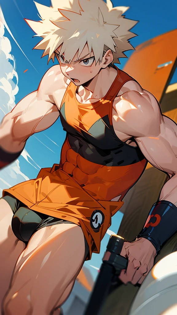 Katsuki Bakugo, speedo, muscle, anime