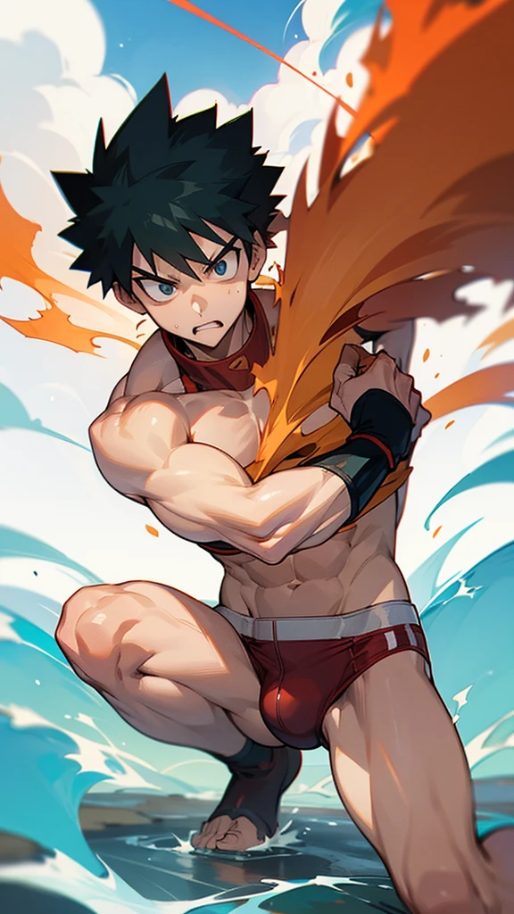 Katsuki Bakugo, speedo, muscle, anime