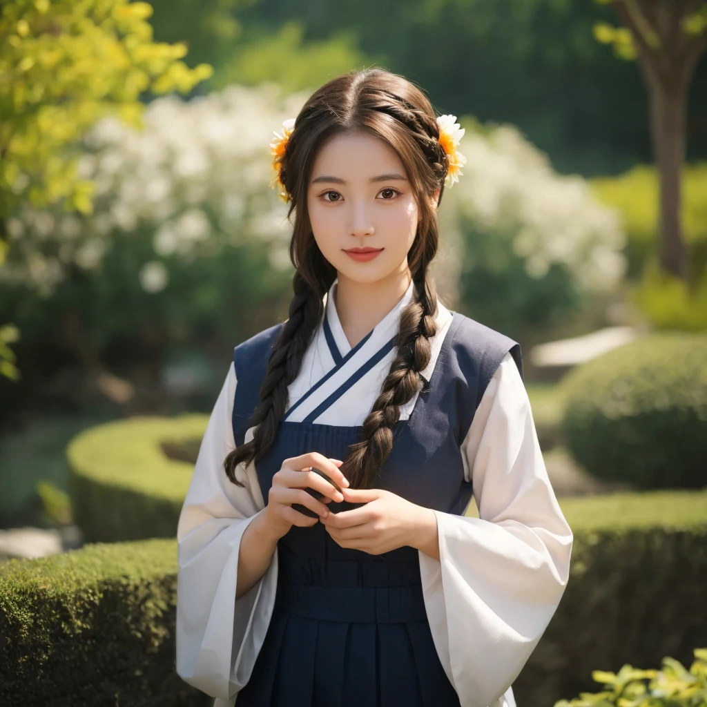 (highest quality、masterpiece:1.2)、highest quality、realistic、photograph、High resolution、1080p、8K、rough skin、physical rendering、One Girl、particles of light、soft sunlight、Fallen leaves、look far away、A warm face、autumn landscape、、Tsukimi、japanese kimono、terrorism、Bear、