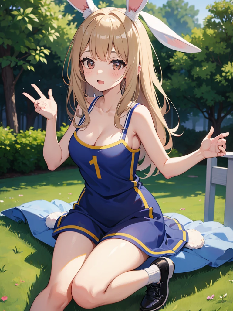 Lapine en tenue de foot avec un gros décolleté